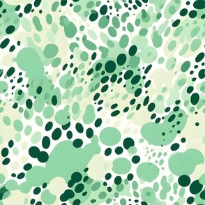 Green, White & Cream Abstract Dots - medium