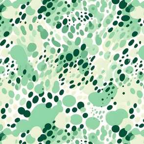 Green, White & Cream Abstract Dots - large