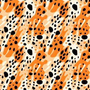 Black, Orange & Cream Abstract Dots - medium