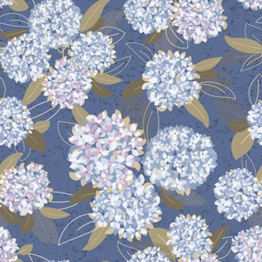Large Hydrangeas Create a Bloomcore Wallpaper for Maximum Floral Effect - Blue Nova & Green