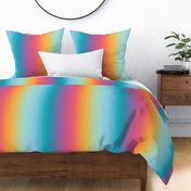 Bright 80s  Pastel Candy Rainbow Ombré Stripes - Large Scale - Vertical Ombre Bold Bright Gradient