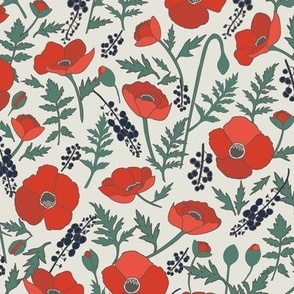 Poppies on a neutral background - large