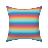 Bright 80s  Pastel Candy Rainbow Ombré Stripes - Ditsy Scale - Horizontal Ombre Bold Bright Gradient