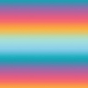 Bright 80s  Pastel Candy Rainbow Ombré Stripes - Ditsy Scale - Horizontal Ombre Bold Bright Gradient