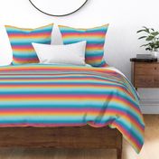 Bright 80s  Pastel Candy Rainbow Ombré Stripes - Small Scale - Horizontal Ombre Bold Bright Gradient