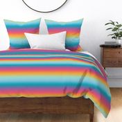 Bright 80s  Pastel Candy Rainbow Ombré Stripes - Medium Scale - Horizontal Ombre Bold Bright Gradient