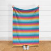 Bright 80s  Pastel Candy Rainbow Ombré Stripes - Medium Scale - Horizontal Ombre Bold Bright Gradient