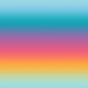 Bright 80s  Pastel Candy Rainbow Ombré Stripes - Medium Scale - Horizontal Ombre Bold Bright Gradient