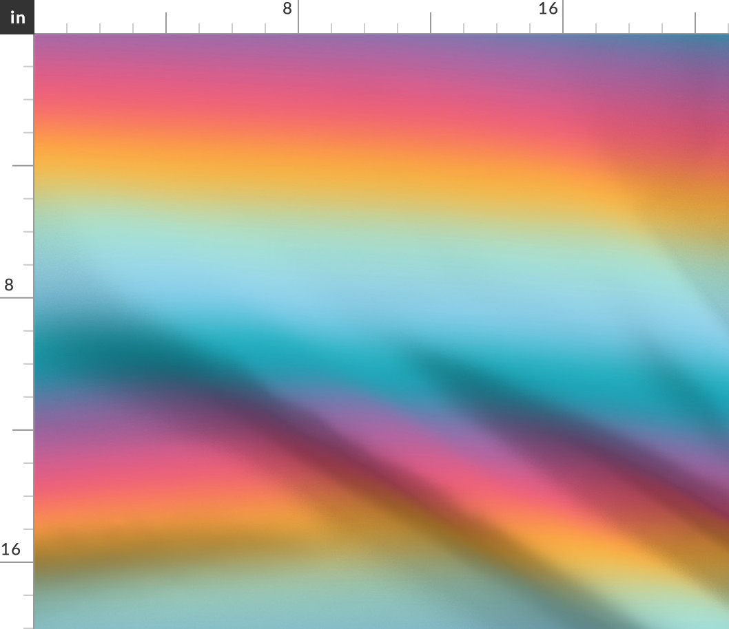 Bright 80s  Pastel Candy Rainbow Ombré Stripes - Medium Scale - Horizontal Ombre Bold Bright Gradient