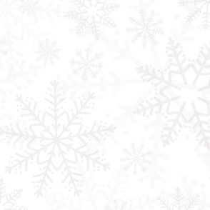 Large - Modern & Stylised Layered Festive Christmas Snowflakes - Winter White