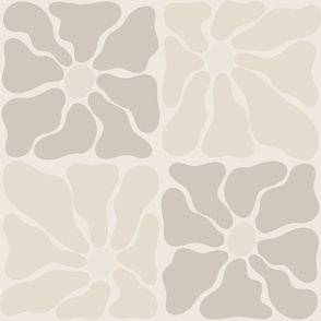 Neutral Abstract Retro Floral