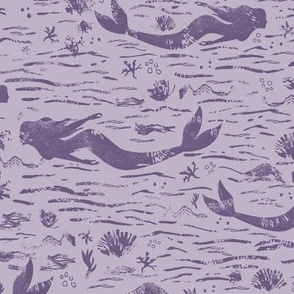 Purple Mermaid Print Lavender 