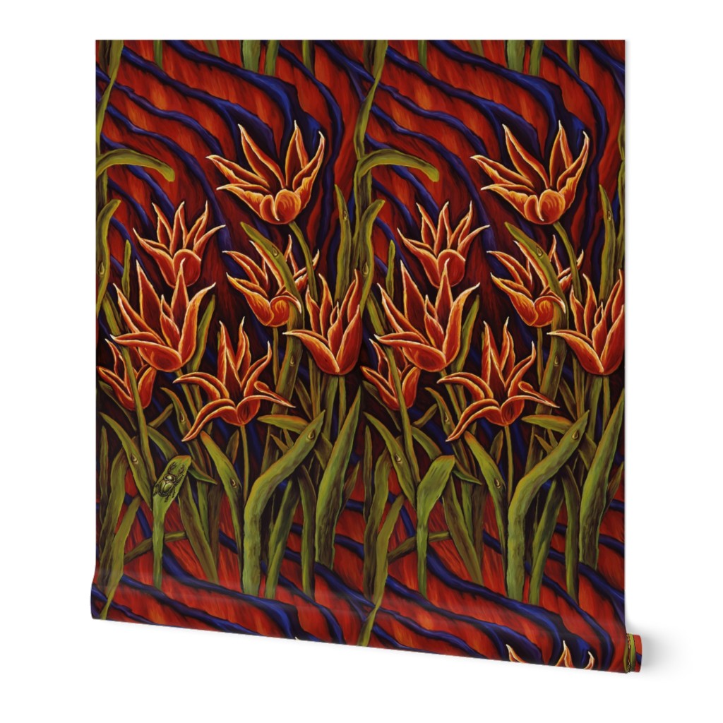Flaming Tulips of Love Wallpaper