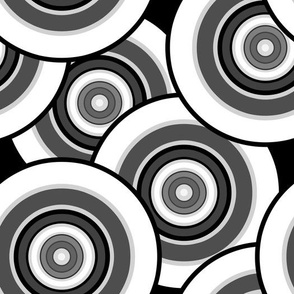 Black and white circles and rings 