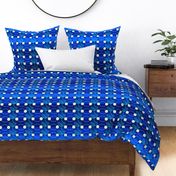 4800 MED SCALE Baseball Monochrome Horizontal Cobalt Dots Stripe, v02; optical illusion, gradient, blue, upholstery, wallpaper, kitchen, birthday, party, man cave, coach, player, athlete, bedding, sheets, blanket, baby, boy