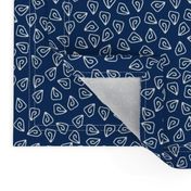 Ditsy Leaves quilting belnder | Flag Blue RWB | non directional | 12 inch