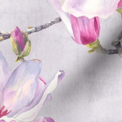 Trailing Magnolia  - Mauve textured background- Ext Large