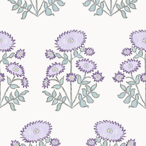 Melanie Block Bloom Purple and Aqua