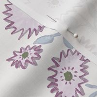 Melanie Block Bloom Mauve and Light Blue