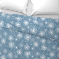 Serene Floating Dandelions Light Blue