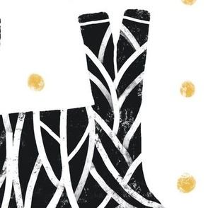 415 - Large scale black and white hand drawn textured grungy two-directional zebra with lemon yellow organic irregular polka dot textured background, for kids décor, for savannah/tropical/wild theme nursery and children's  apparel, wallpaper, sheet sets a