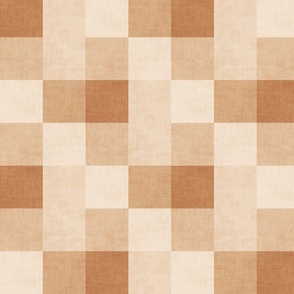 Canvas Textured Checkerboard - neutral tan brown 