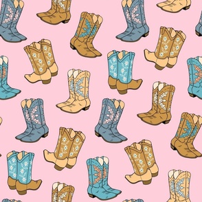 Cowboy boots (pink, medium)