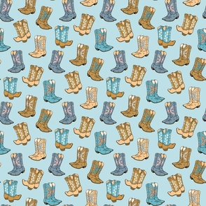 Cowboy boots (pale blue, small)