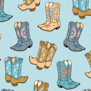 Cowboy boots (pale blue, large)