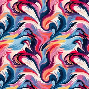 Vibrant Swirl Paisley - Color Block Fusion