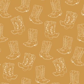 Cowboy boots outline (tan, medium)