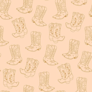 Cowboy boots outline (light peach, medium)