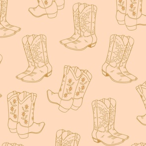 Cowboy boots outline (light peach, large)