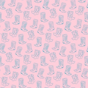 Cowboy boots outline (pink, small)