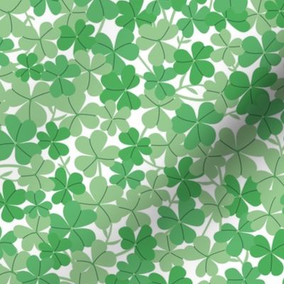 Little lucky Irish clover garden - Green springtime st patrick's day shamrock design jade green on white