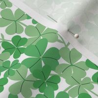 Little lucky Irish clover garden - Green springtime st patrick's day shamrock design jade green on white