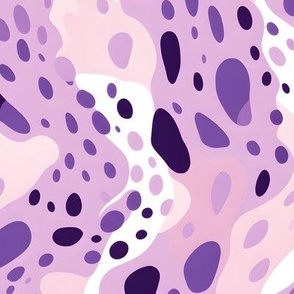 Purple, Cream & White Abstract Dots - medium