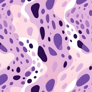 Purple, Cream & White Abstract Dots - large