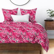 Pink, Black & White Abstract Dots - large