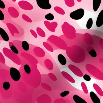 Pink, Black & White Abstract Dots - large