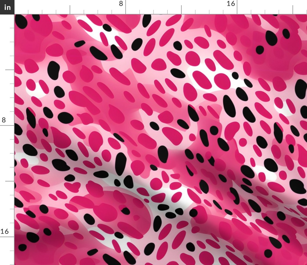 Pink, Black & White Abstract Dots - large