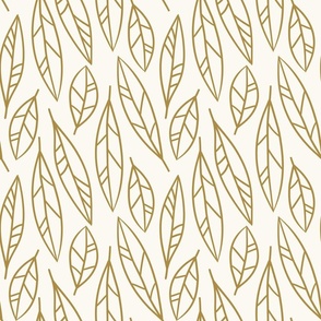 (L) Serene Leaves Falling Gold and Cream 