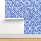 Antiqued And Reconstructed Floral Blue And White Flowers Chinoiserie 11