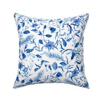 Antiqued And Reconstructed Floral Blue And White Flowers Chinoiserie 18