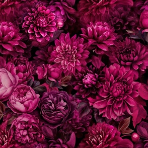 Opulent Flowers In Rich Pinks