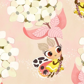 Cute whimsical fairy moth 24x24''