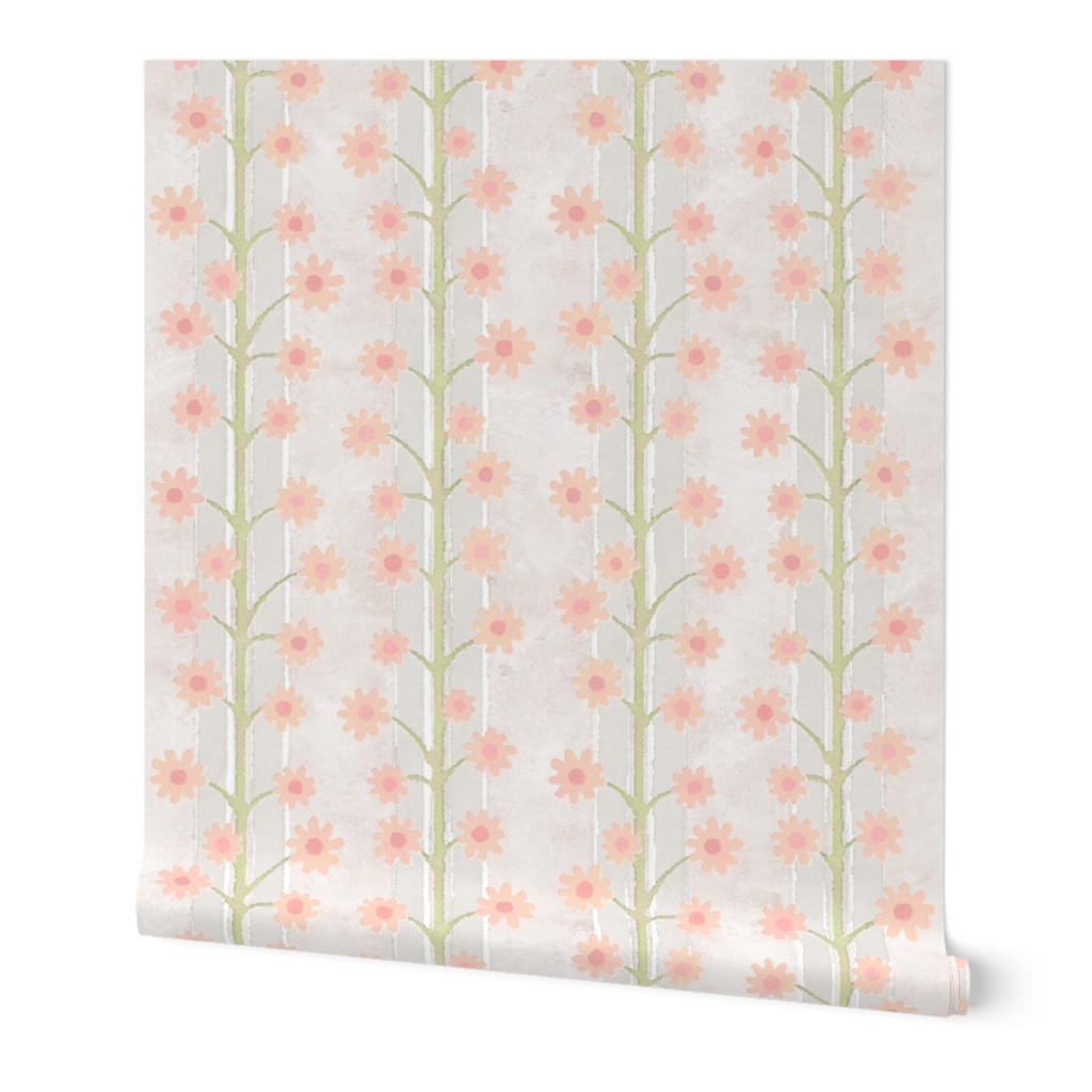 Soft Flower Stripes 24-inch repeat