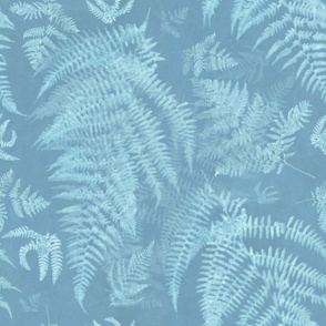 Serene Cyanotype Ferns