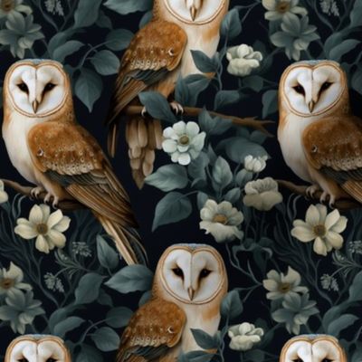 floral barn owl 