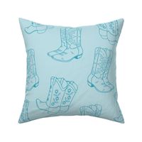 Cowboy boots outline (pale blue, large)